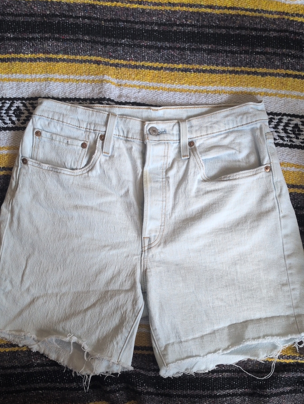 Levi's Light Blue 501 Denim Jeans with Leather Patch